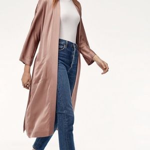 XS Aritzia Wilfred Champagne Durante Jacket Robe